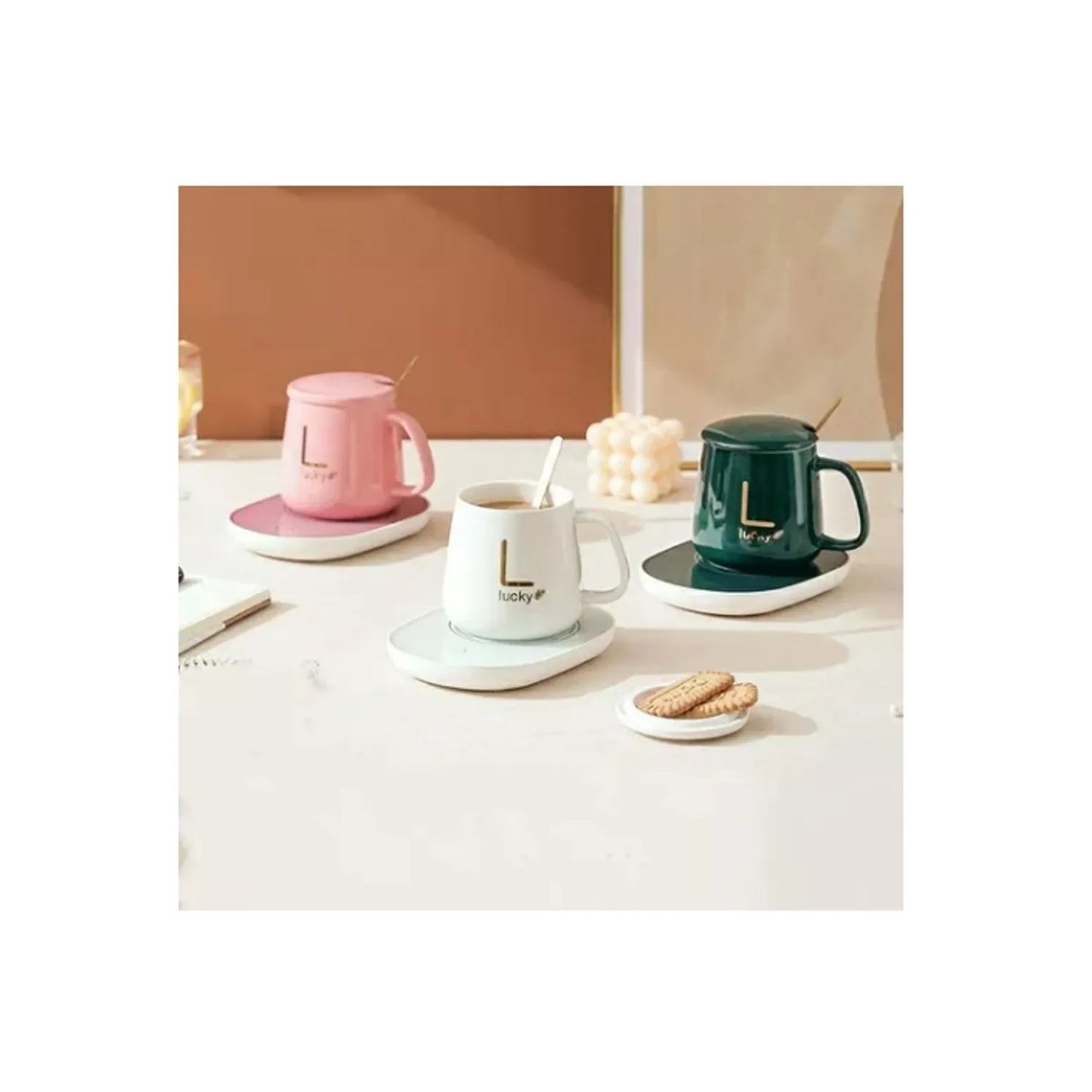 Taza De Cafe Con Calentador Electrica